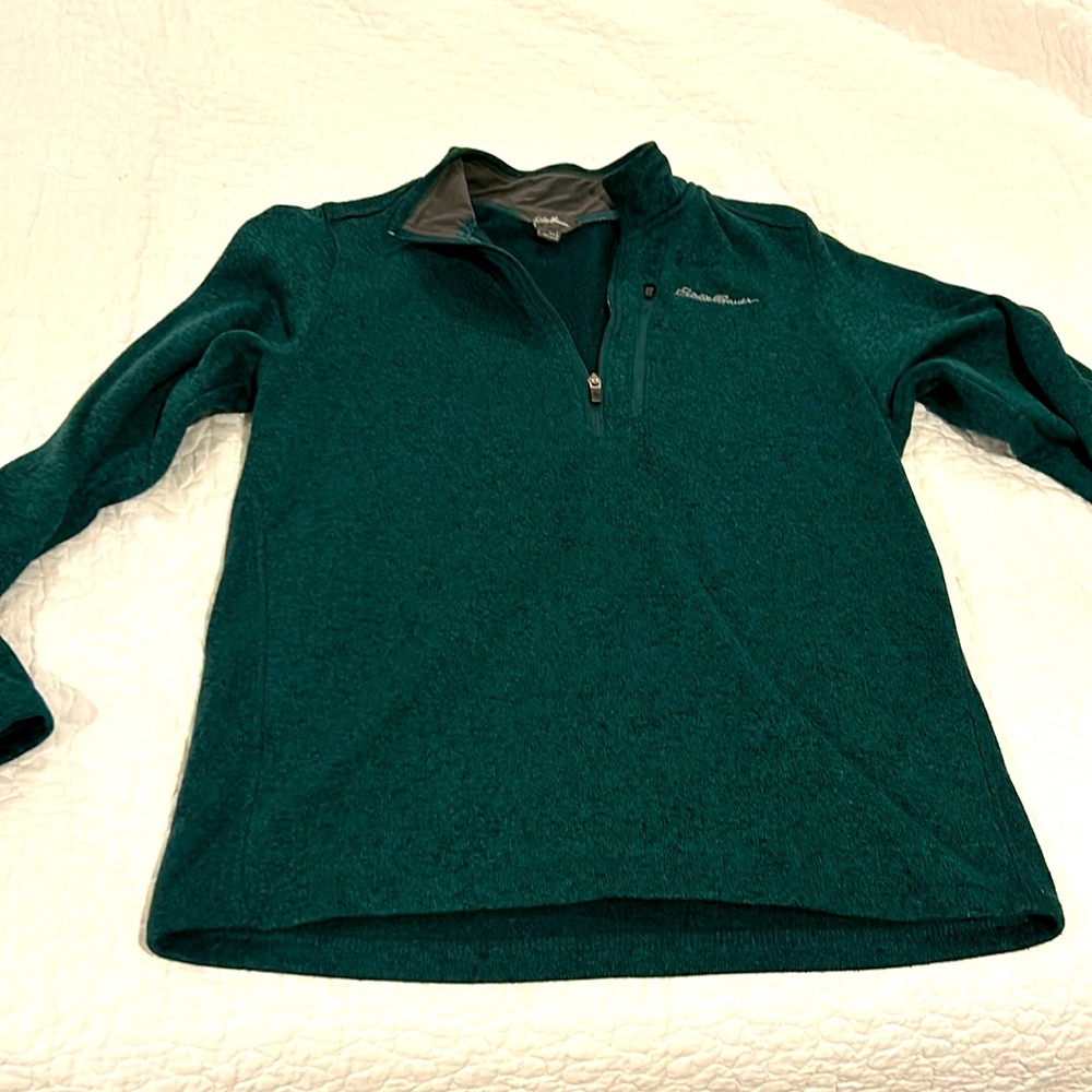 Eddie Bauer Pullover Quarter Zip Green Large